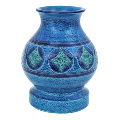 Antique Bitossi Aldo Londi Rimini Blu Ceramic Vase, Italy, 1960s