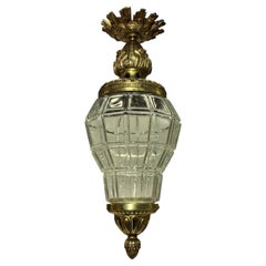 Versaille Lantern in Gilt Bronze & Glass