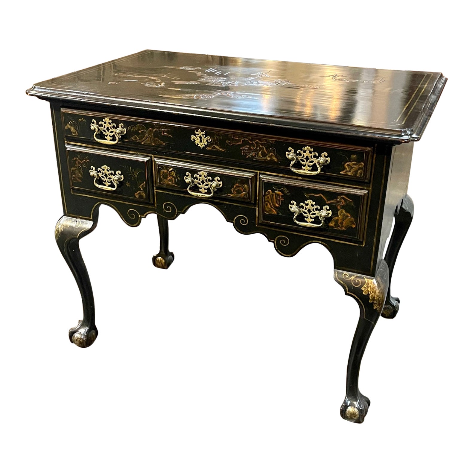 Queen Anne Chinoiserie Side Tale For Sale