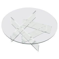 Graphic Lucite and Glass Coffee Table, Italy 1970s