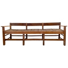 Vintage French Rushed Bench