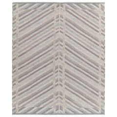 Teppich & Kelim-Teppich im skandinavischen Stil in Blau, Grau mit geometrischem Muster