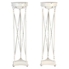 Pair of Neoclassical Style Painted Pillars/Pedestals