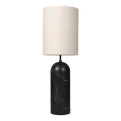 'Gravity XL High' Floor Lamp for Gubi in Black Marble with Canvas Shade