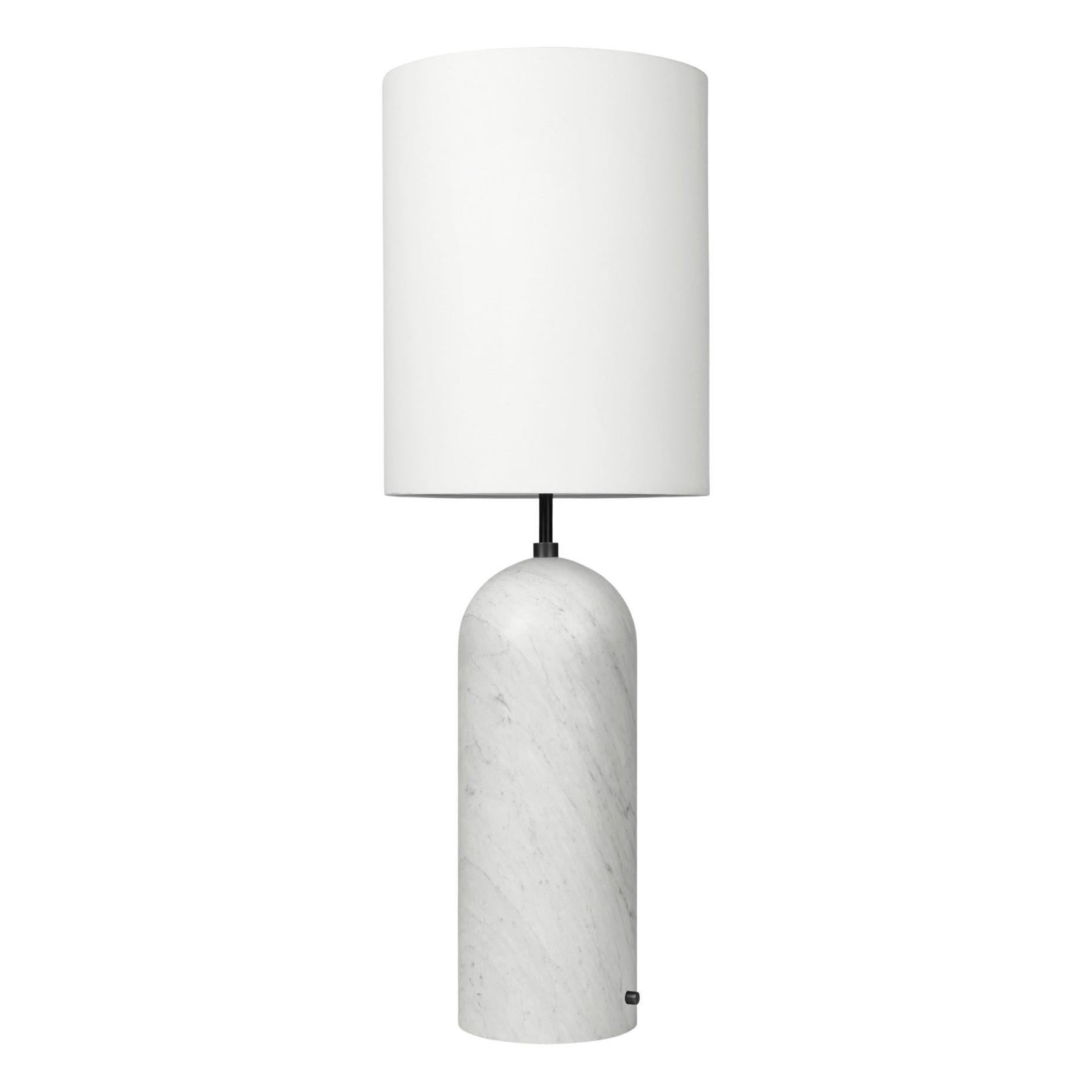 Lampadaire « Gravity XL High » pour Gubi en marbre blanc avec abat-jour blanc