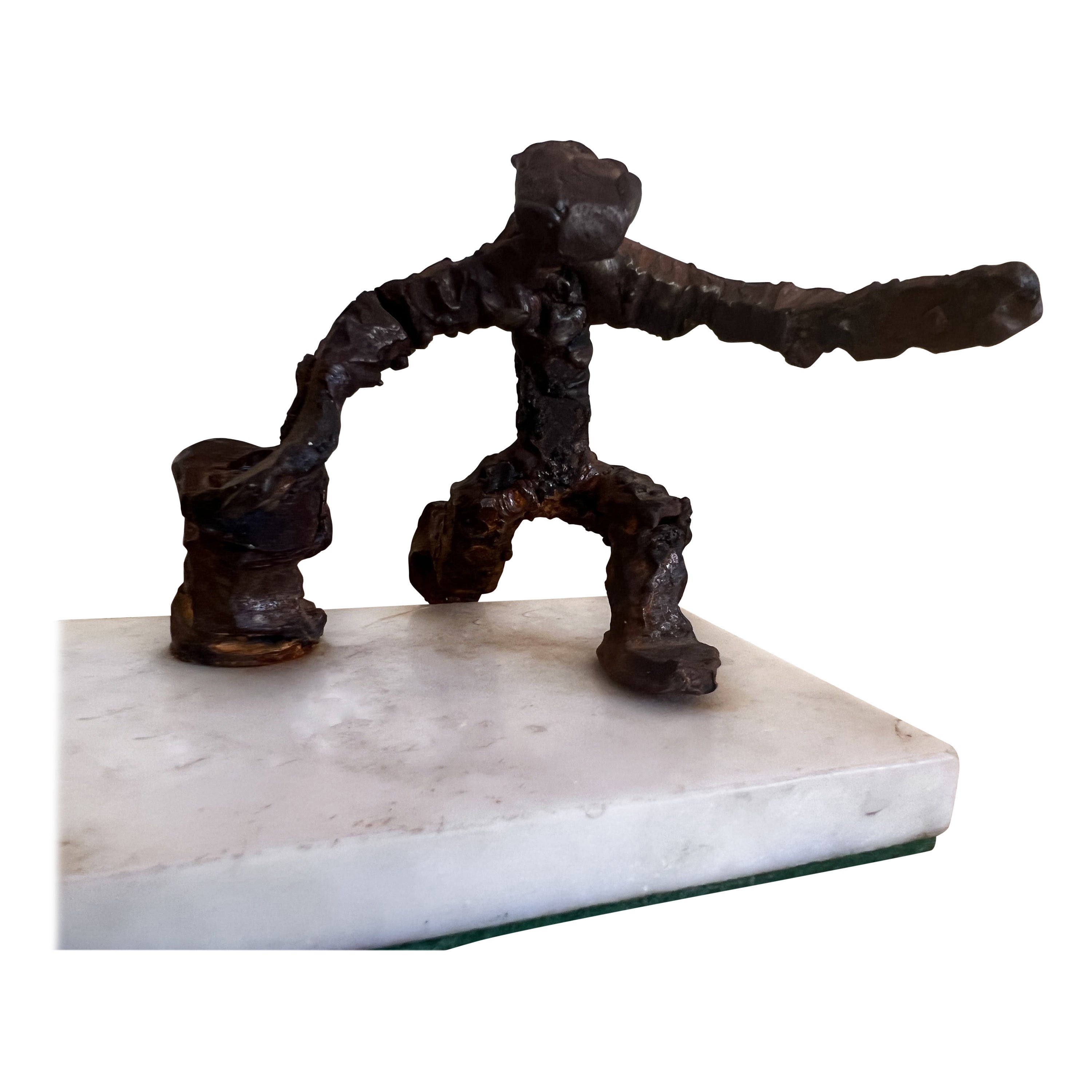 Mid-Century Figurative Brutalist Bronze Sculpture For Sale