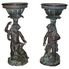 Pair of French Louis XVI Bronze Jardinieres