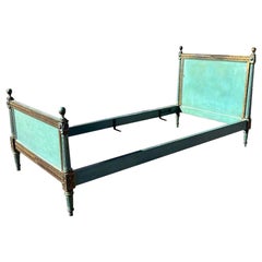 Antique Louis XVI Style Painted and Parcel Gilt Bed