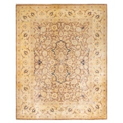 One-Of-A-Kind Hand Made Contemporary Eclectic Brown Area Rug