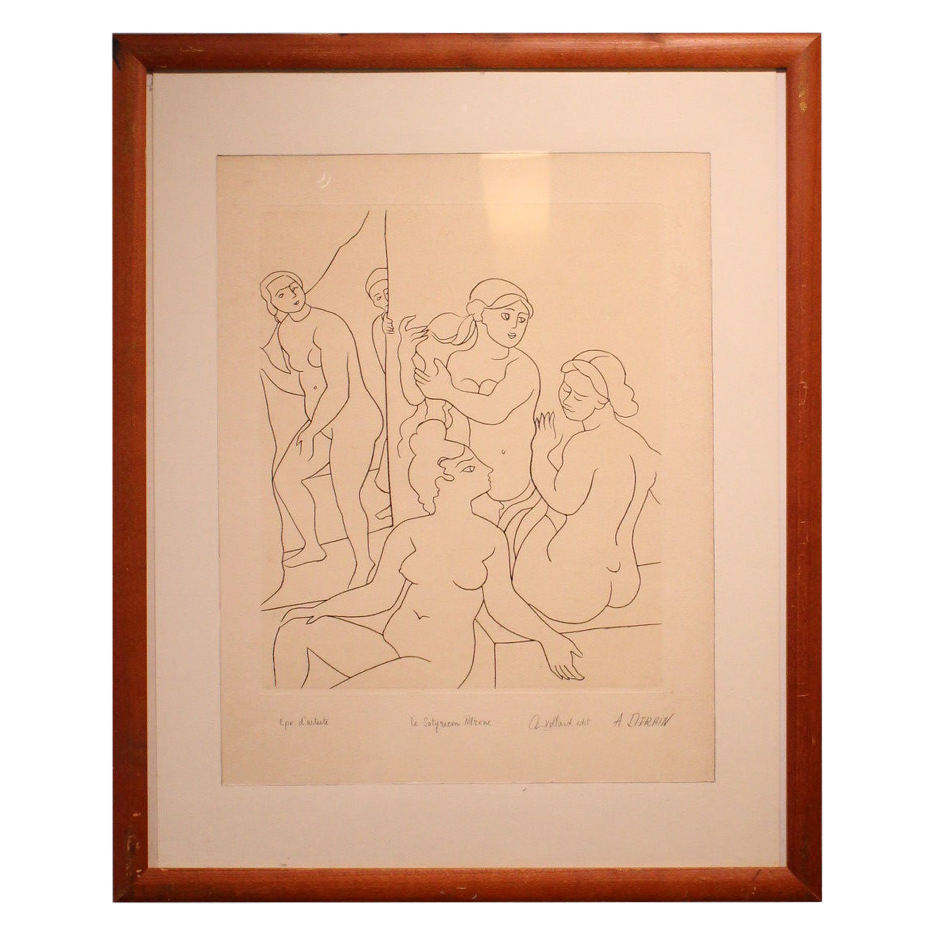 Engraving by the French Painter André Derain, Dated 1951 For Sale