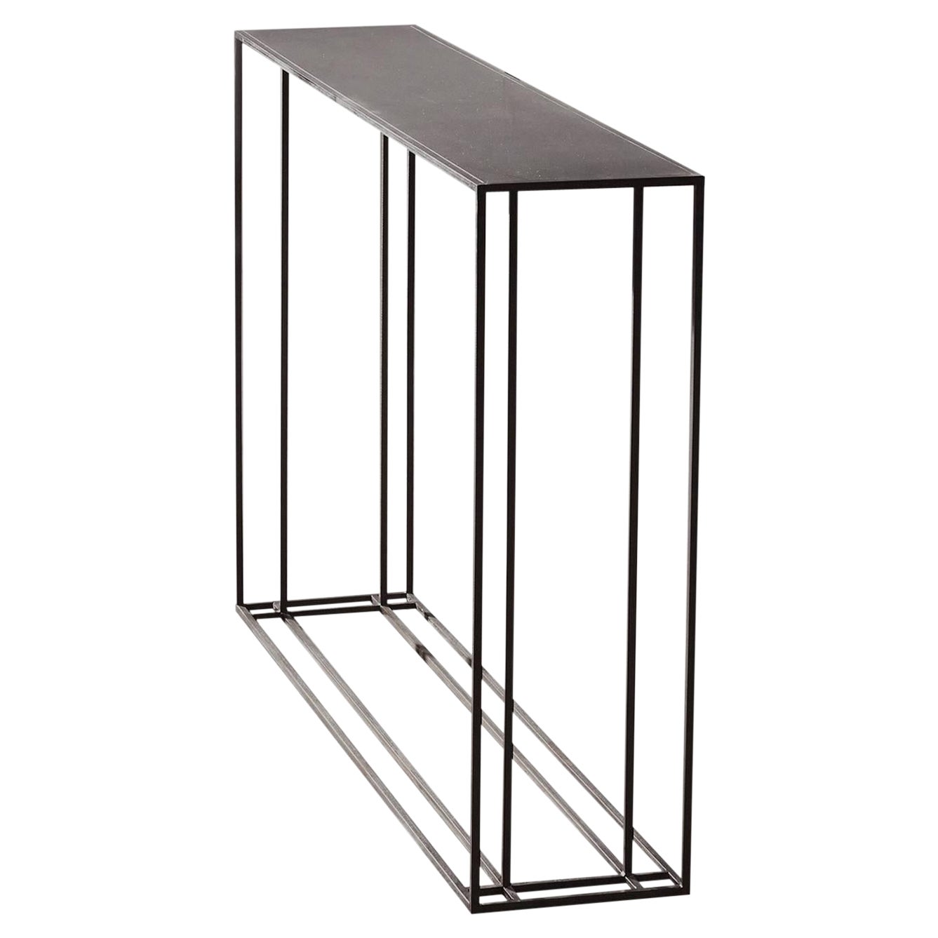 Loft Binate Console Table — Small — All Blackened Steel — Made in Britain For Sale