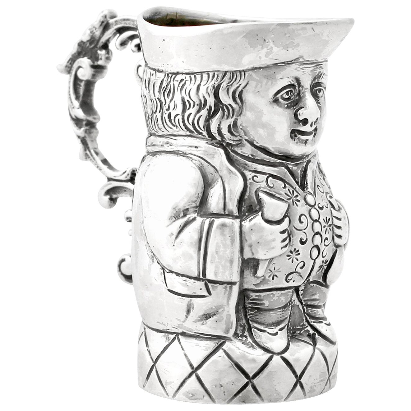 Karl Kurz German Sterling Silver Toby Jug For Sale