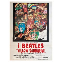 Vintage Yellow Submarine Original Italian Film Movie Poster, 1968