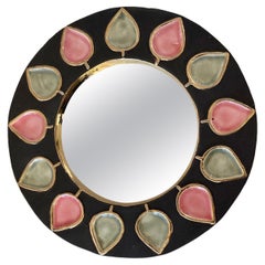 Ceramic Wall Mirror, " Piques" by Mithé Espelt, France, 1962