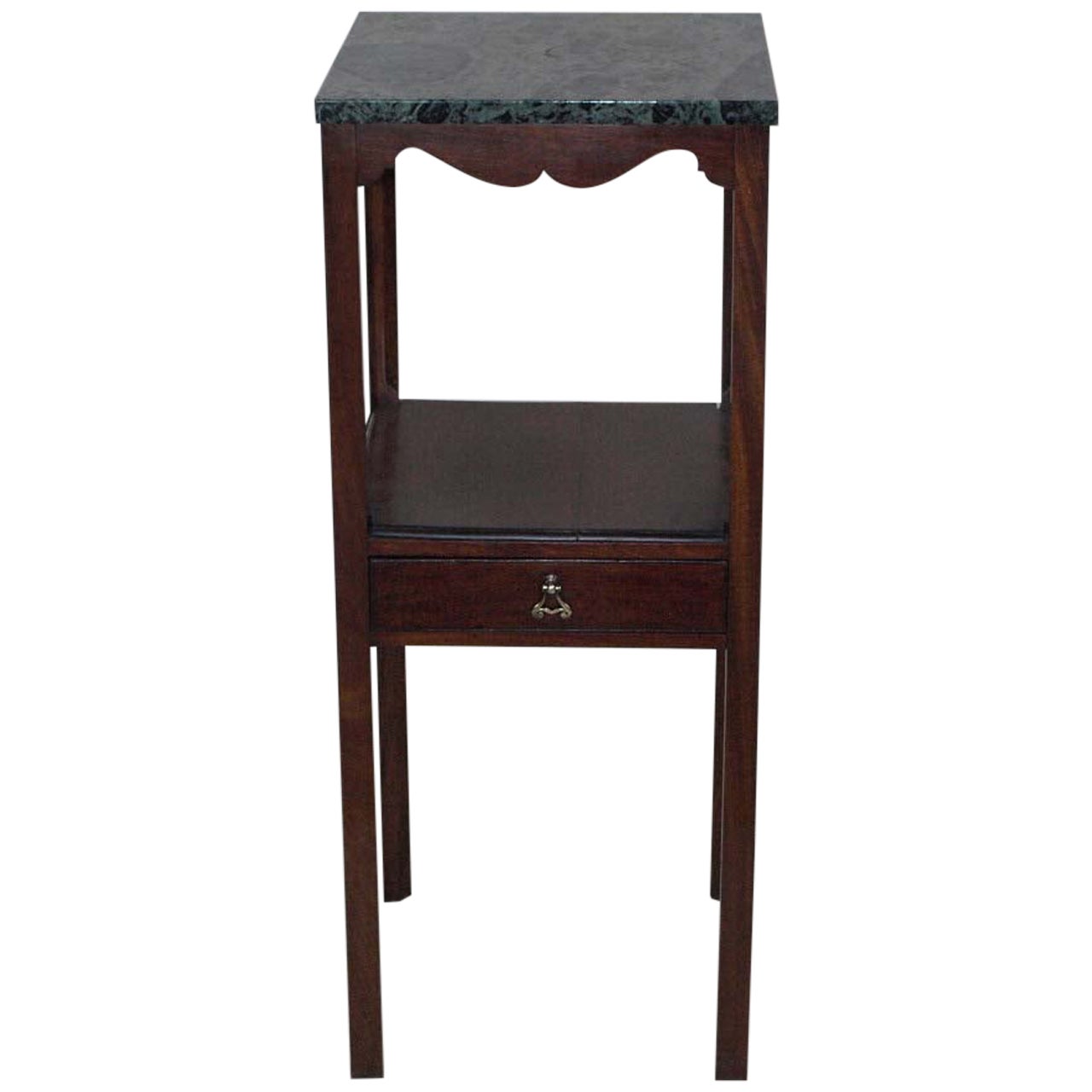 English Mahogany Marble Top Stand For Sale