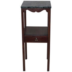 Antique English Mahogany Marble Top Stand