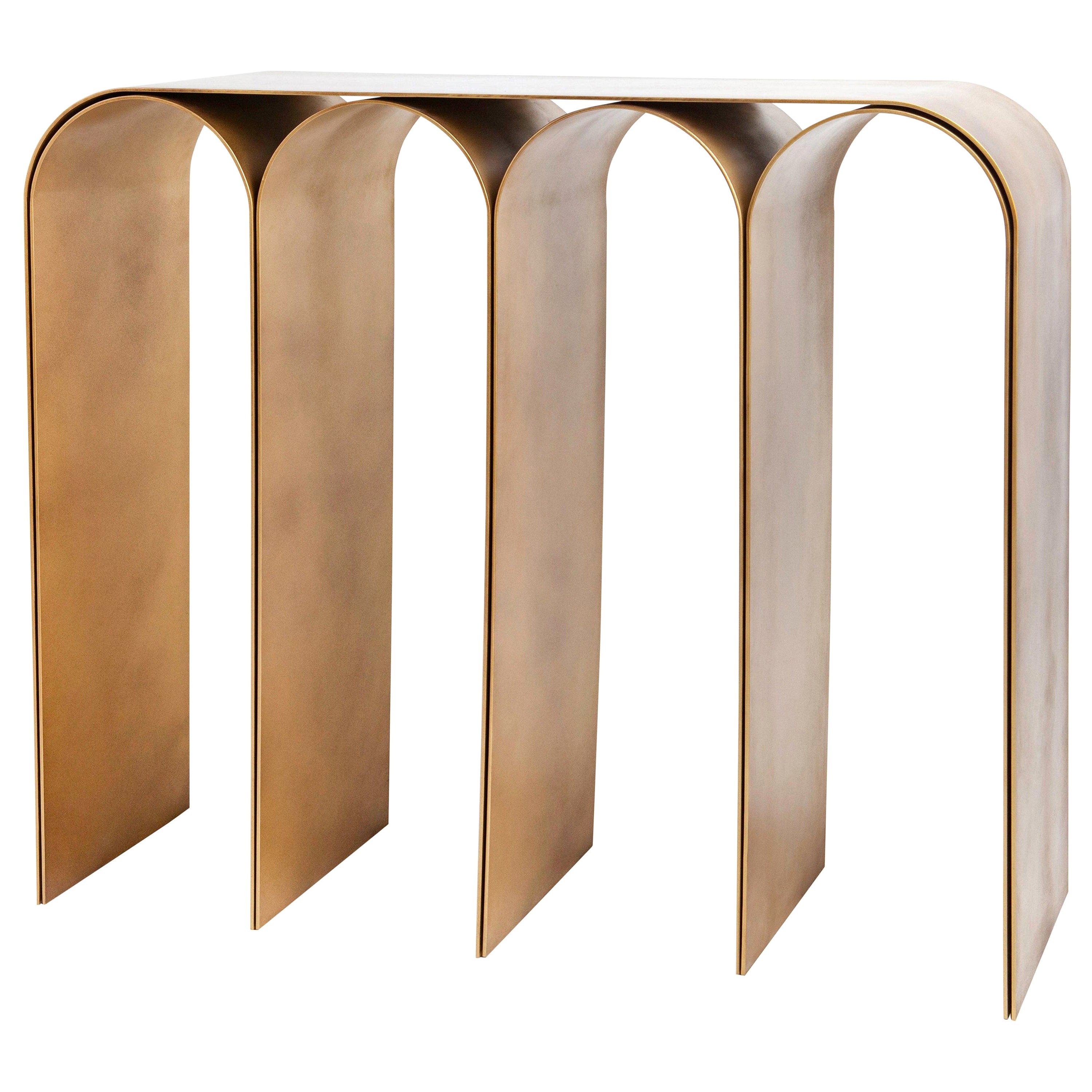 Steel Gold Arch Console by Pietro Franceschini