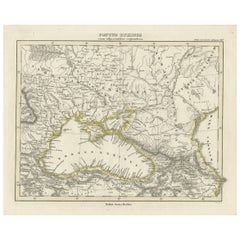 Old Map of the Black Sea, The Krim, Ukraine, Russland, usw. in Historic Times, 1848