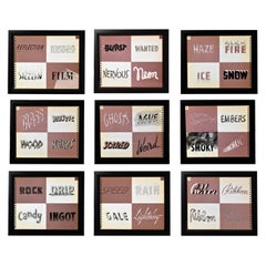 Set of Nine Framed American Typography Pages