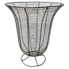 Vintage Midcentury 1940s American Wire Waste Basket