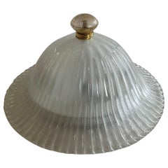 Wonderful Mid-Century Modern Murano Brass Venetian Bowl Flush Mount Fixture