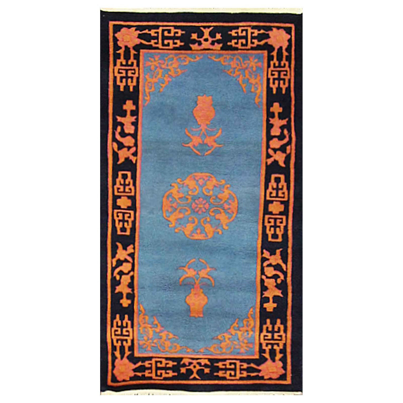  Chinesischer/Tibetischer Orientteppich im Art déco-Stil