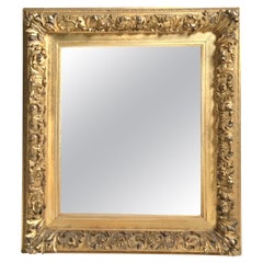 Circa 1900 Gilt Wood and Gesso Acanthus Leaf Mirror