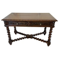 Antique Victorian Quality Carved Oak Freestanding Centre Table