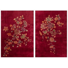 Paire de tapis Art Déco chinois des années 1920 (4'4'' x 6'1'' - 132 x 185 )