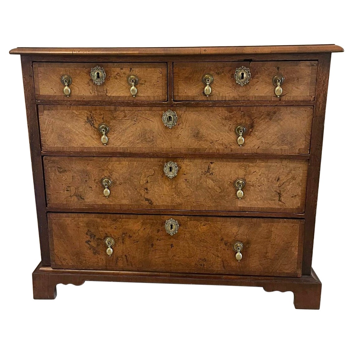 Antique George I Quality Walnut Chest of Drawers  For Sale