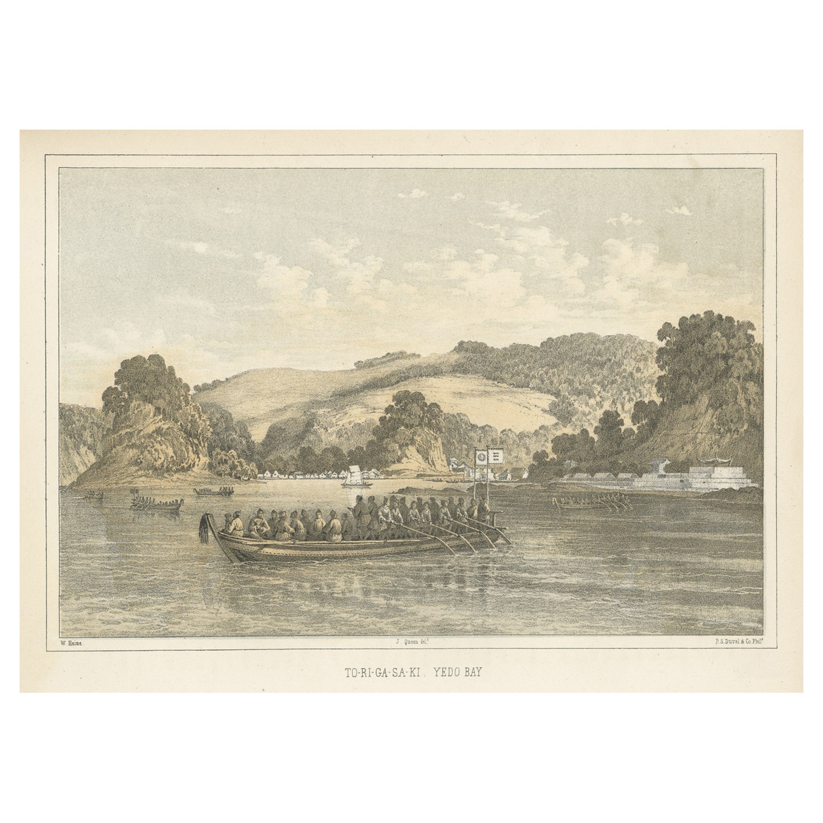 Antique Print of Tokyo Bay 'or Edo Bay', Located in Southern Kantō, Japan, 1856 For Sale