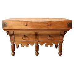 Late 19th Century French Louis Philippe Butcher Block Table