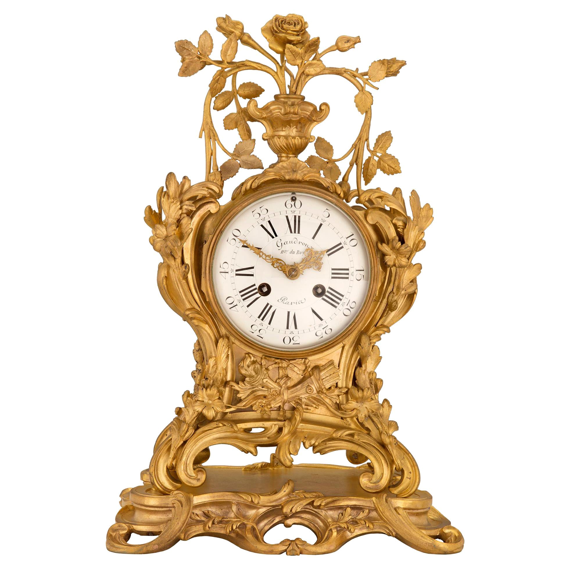 French Early 18th Century Louis XV Period Ormolu Clock