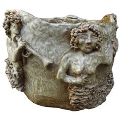 Handmade Glazed Pottery Planter or Jardiniere by June His