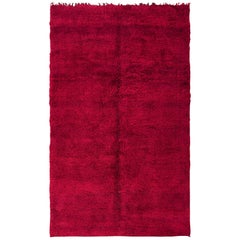 Nazmiyal Vintage Double Sided Shaggy Red Moroccan Berber Rug. 6 ft 7 in x 11 ft