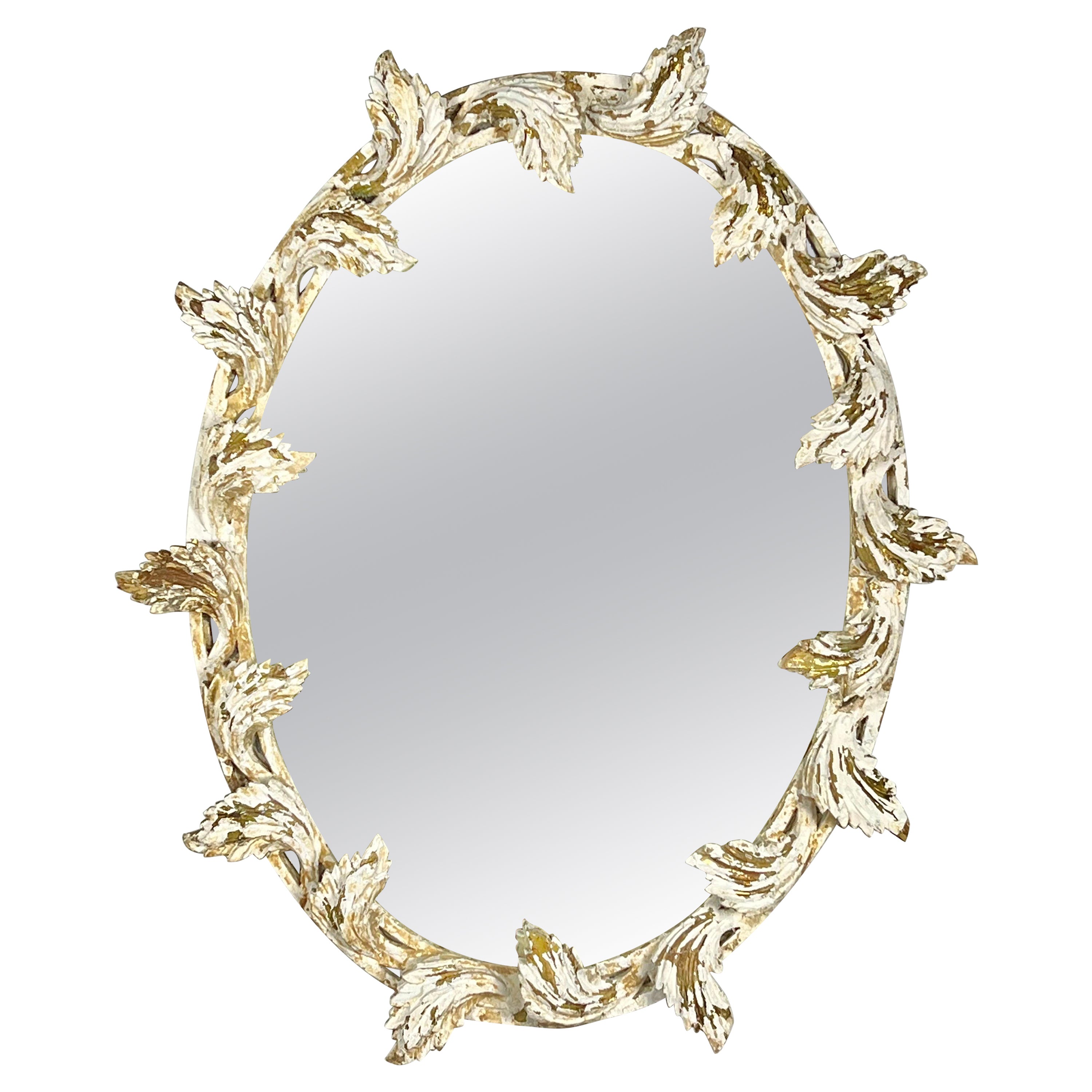  Italian Mirror w/ Leaves C. 1930 For Sale