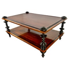 English Style Maple Coffee Table w/ Ebonized Legs
