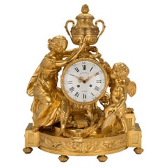 French Mid 19th Century Louis XVI St. Clock in Ormolu Signed ‘Beurdeley À Paris’