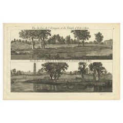 Pl. 4 Antique Print of Various Elements of the Kew Gardens by Le Rouge, c.1785