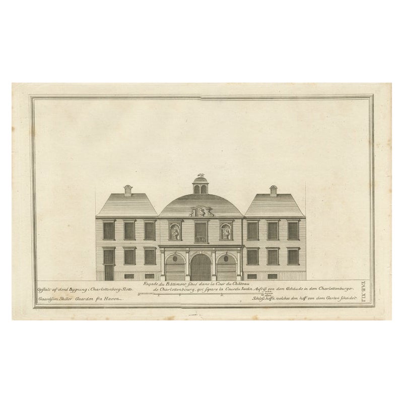Pl. 41 Antique Print of Charlottenborg Palace, c.1790 For Sale
