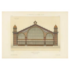Vintage Print of the Railway Station in Le Havre, France by Chabat, c.1900