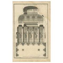 Pl. 5 Antique Architecture Print of the Design of a Lounge by Neufforge, c.1770
