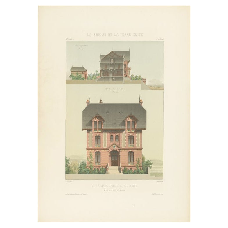 Pl. XXVI Villa Marguerite a Houlgate, Chabat, c.1900 For Sale