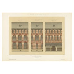 Architectural Building Design Print of Lycée Lakanal in France, Chabat, c.1900