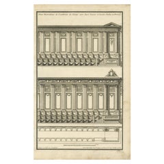Pl. 5 Antique Architecture Print of Wall Panels by Neufforge, c.1770