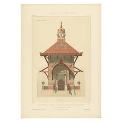 Vintage Architectural Print of French Pavillon de la Grande Tuilerie, Chabat, c.1900