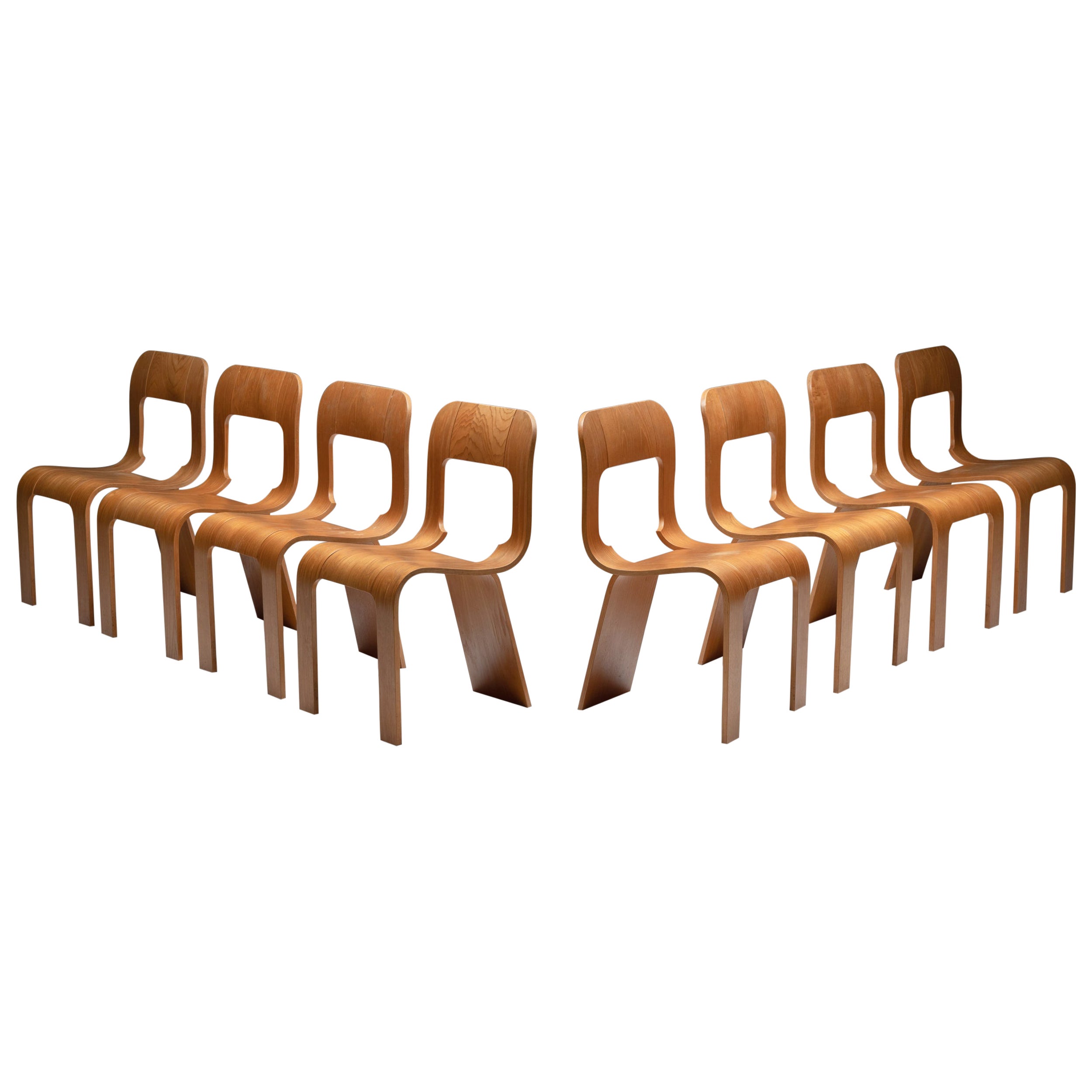 Gigi Sabadin for Stilwood Chairs in Plywood, Mid-Century Modern 1970s