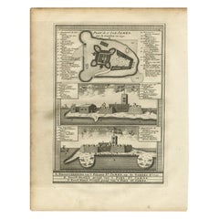 Trois vues de Fort James, Van der Schley, vers 1760