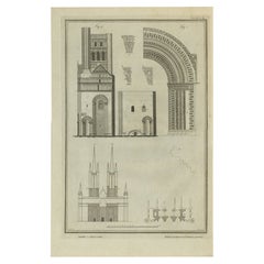 Antique Untitled Print Lincoln Cathedral, Basire, 1791