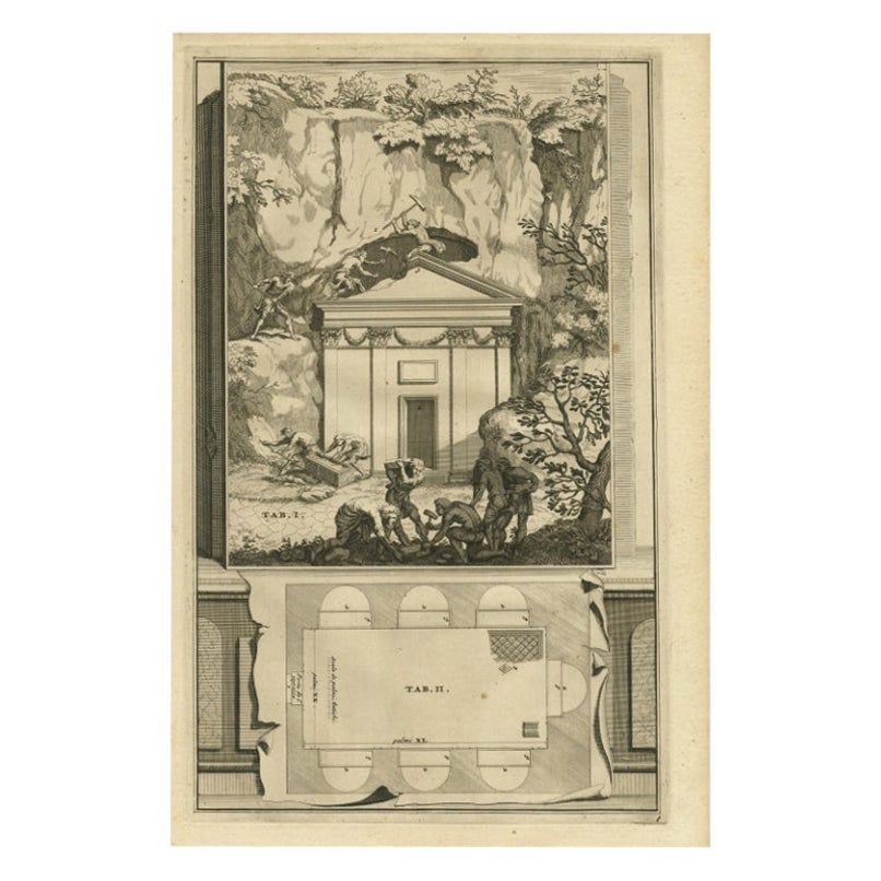 Untitled Print of an Ancient Roman Tomb - Anonymous, 1704